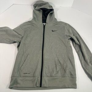 Nike Youth Hoodie Full-Zip Activewear Therma-FIT Grey Size XL Warm Cozy